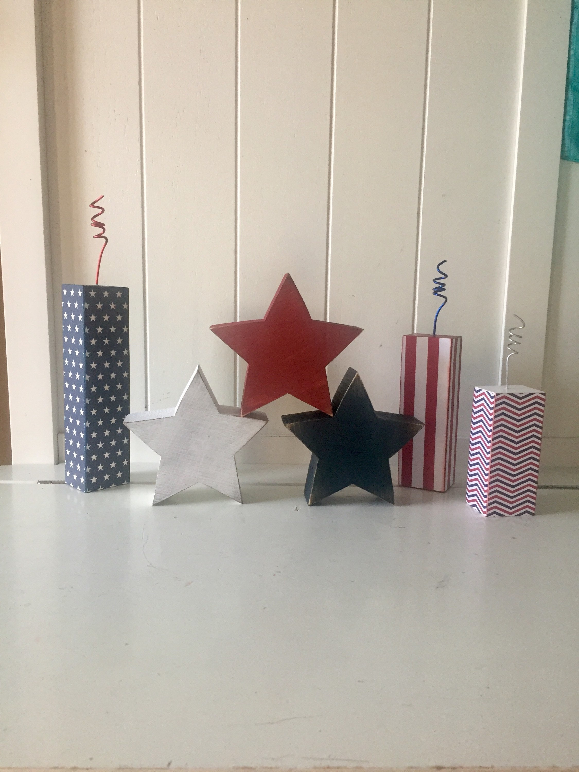 Large Wood Rustic Stars - Patriotic, Independence Day, 4th of July ...