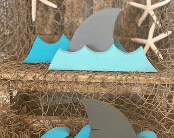 Shark fin, fin, shark decor, rustic shark, nautical, ocean, tier tray, wood cutout, sharks, Wood sign, Wood block, tiered tray, decor