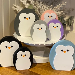 Winter Penguin, Wood penguin, penguins, Wood winter decor, winter tier tray, Winter decor, winter wood decor, Arctic penguin, penguin decor