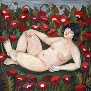 Oil painting. Nymph painting, Original oil painting, Fantasy, Nudity, Figurative, &quot;The Dream&quot;. Big painting. Gift for Christmas.
