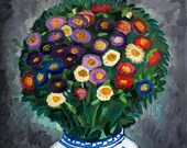 ORIGINAL OIL PAINTING quot Daisies quot Still Life oil painting, Floral painting.