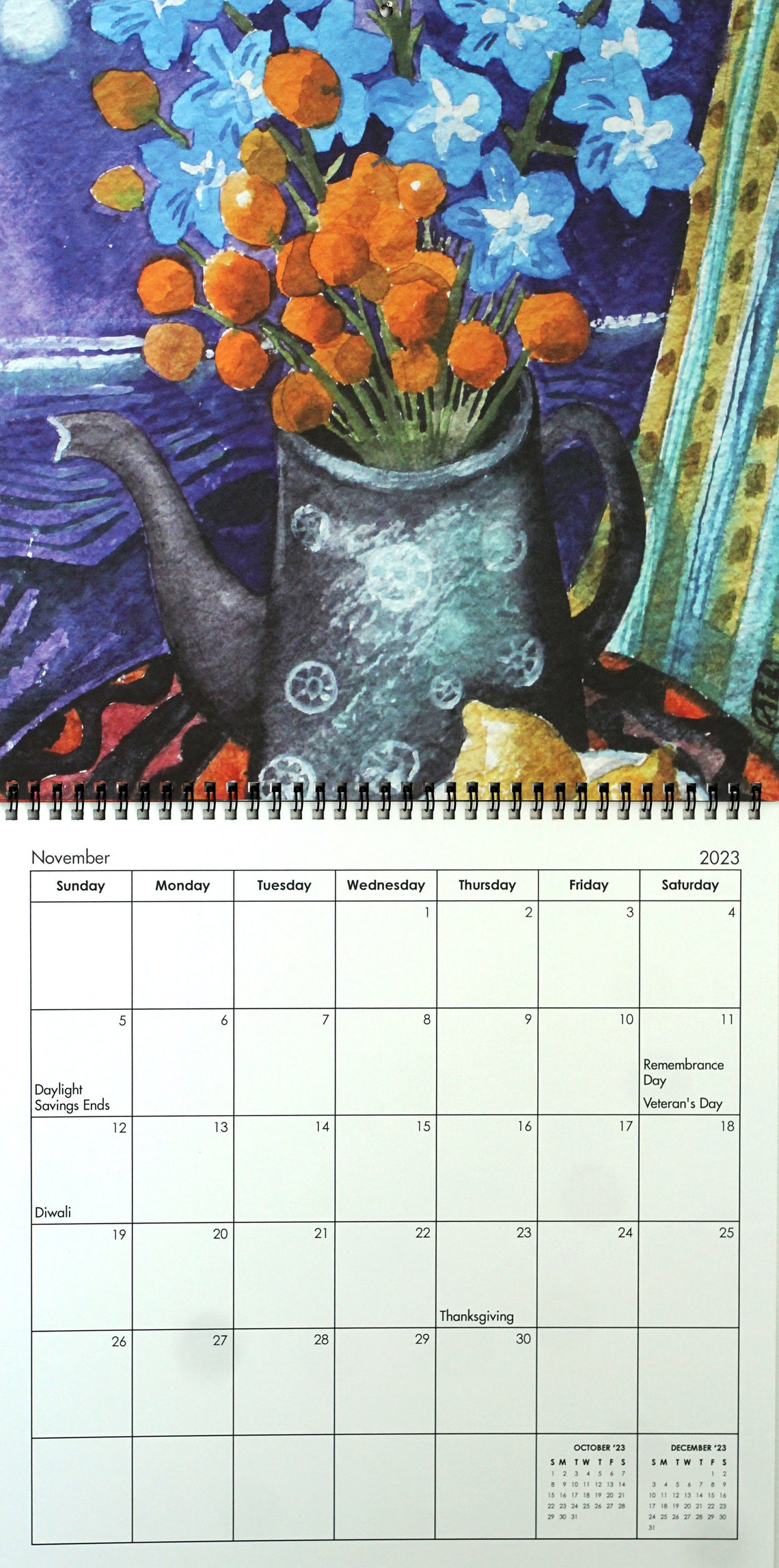 Wall Art Calendar 2023 Floral 2023 Wall Calendar Gift Etsy