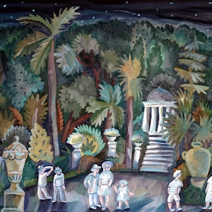 Original oil painting. Landscape painting. Oil on canvas painting, Vibrant landscape, Gift for .... &quot;Villa Île-de-France&quot;
