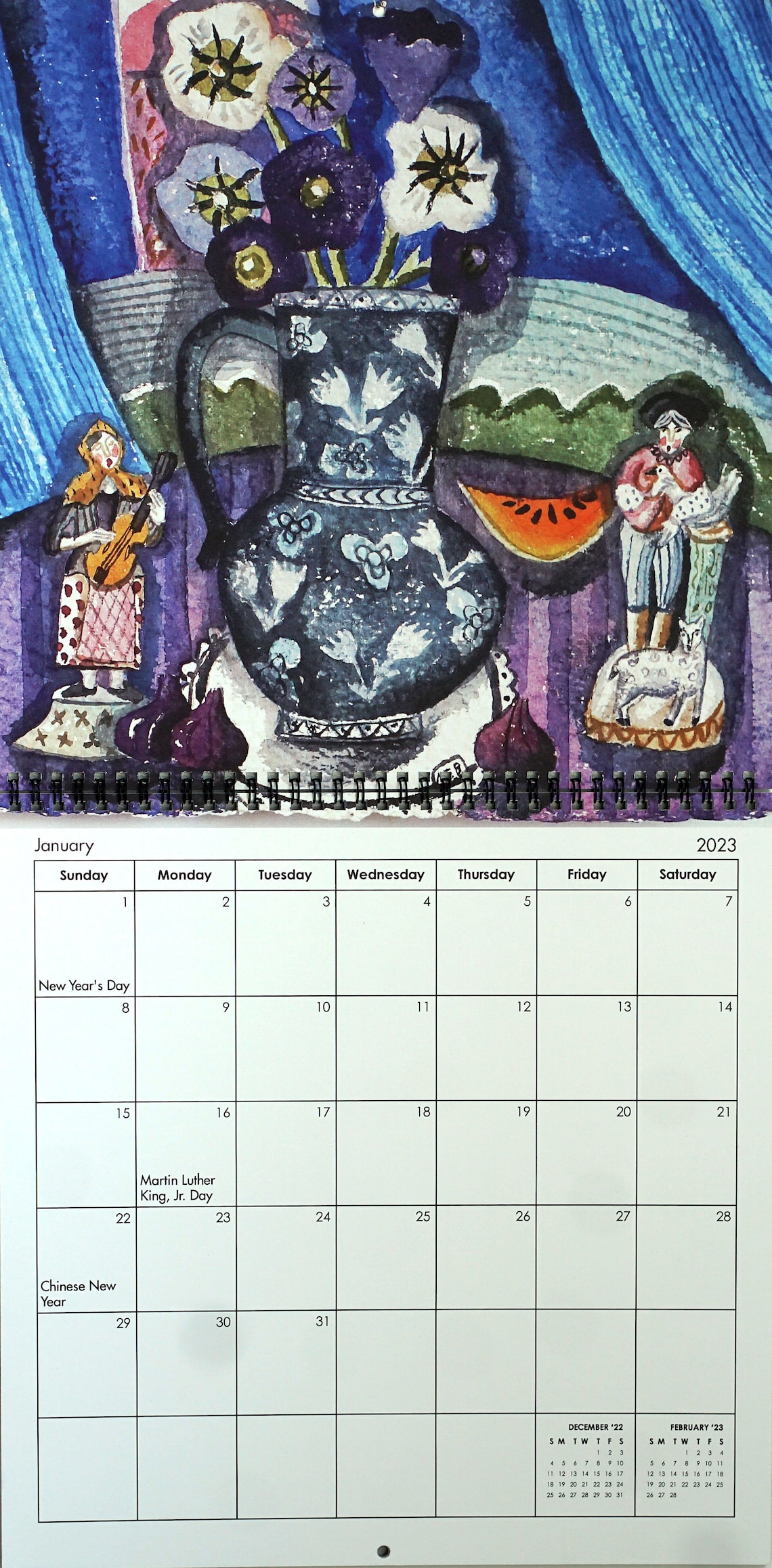 Wall Art Calendar 2023 Floral 2023 Wall Calendar Gift Etsy