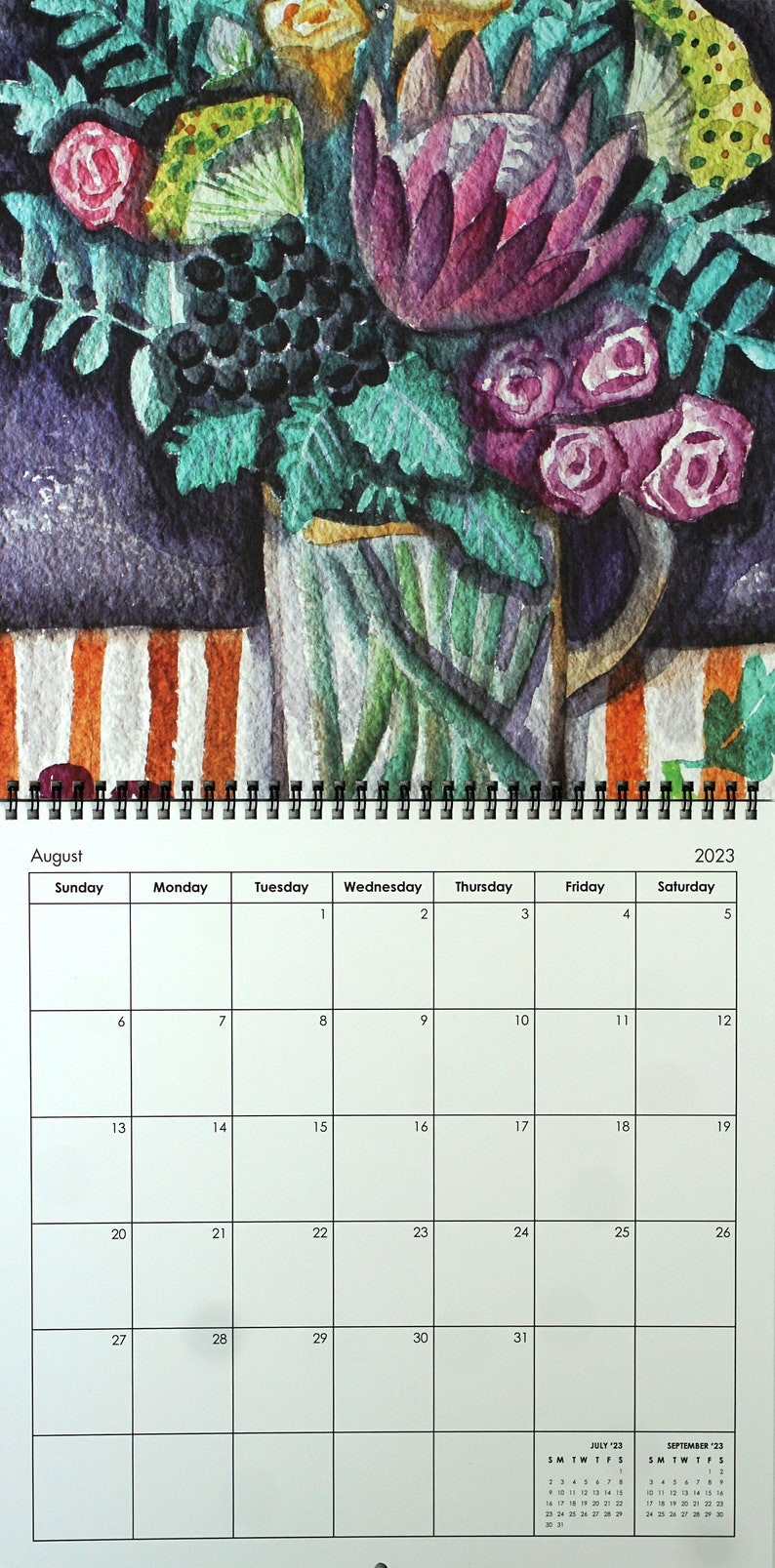 Wall Art Calendar 2023 Floral 2023 Wall Calendar Gift Etsy