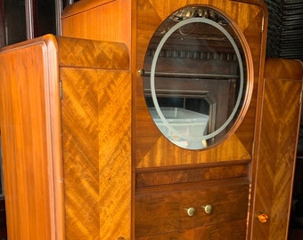 Gorgeous Art Deco Armoire Cabinet w/Bakelite Knobs