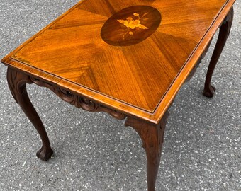 Shipping Not Free French Marquetry Table Inlaid Side Table