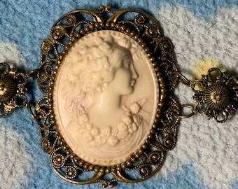 1940s Large Art Deco Cameo Bracelet ~ Happy Mothers Day