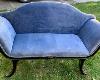 Shipping Not Free  Victorian Sleigh Seat Settee ~TLC