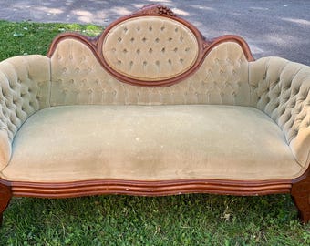 Shipping Not Free Tufted Victorian Settee