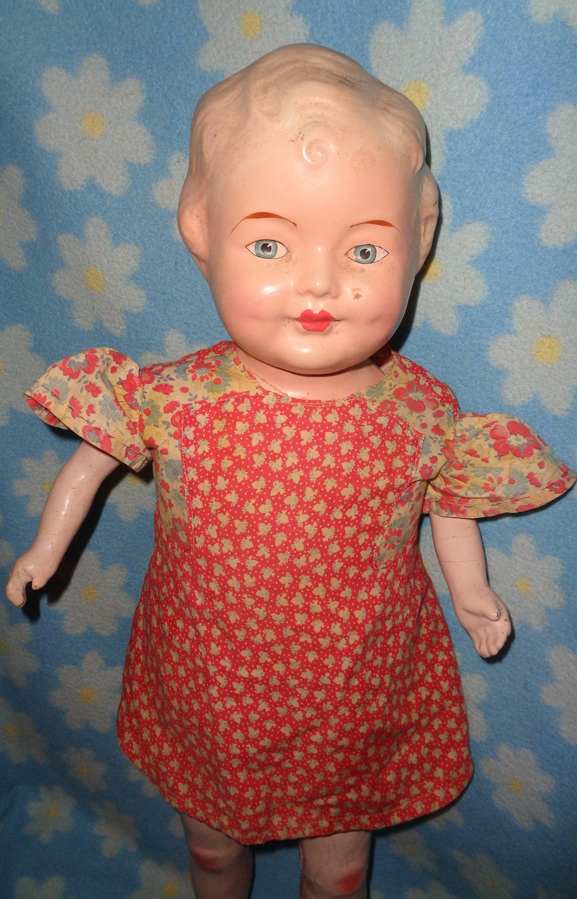 Early 25 Composition Doll Straw Stuffed Etsy