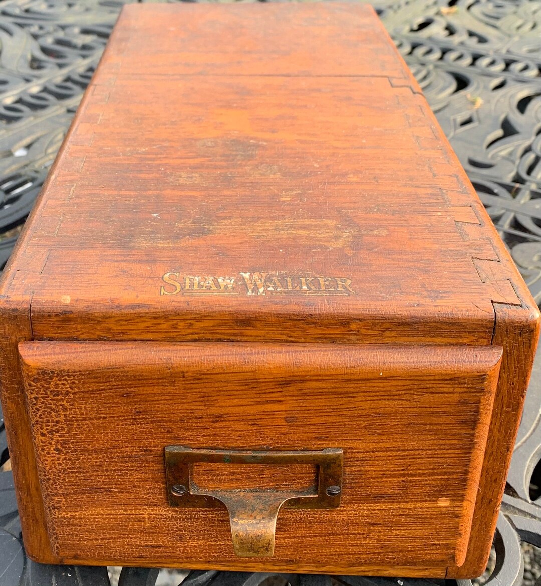Small Vintage Library Card Catalog 1 Draw Shaw Walker Furniture