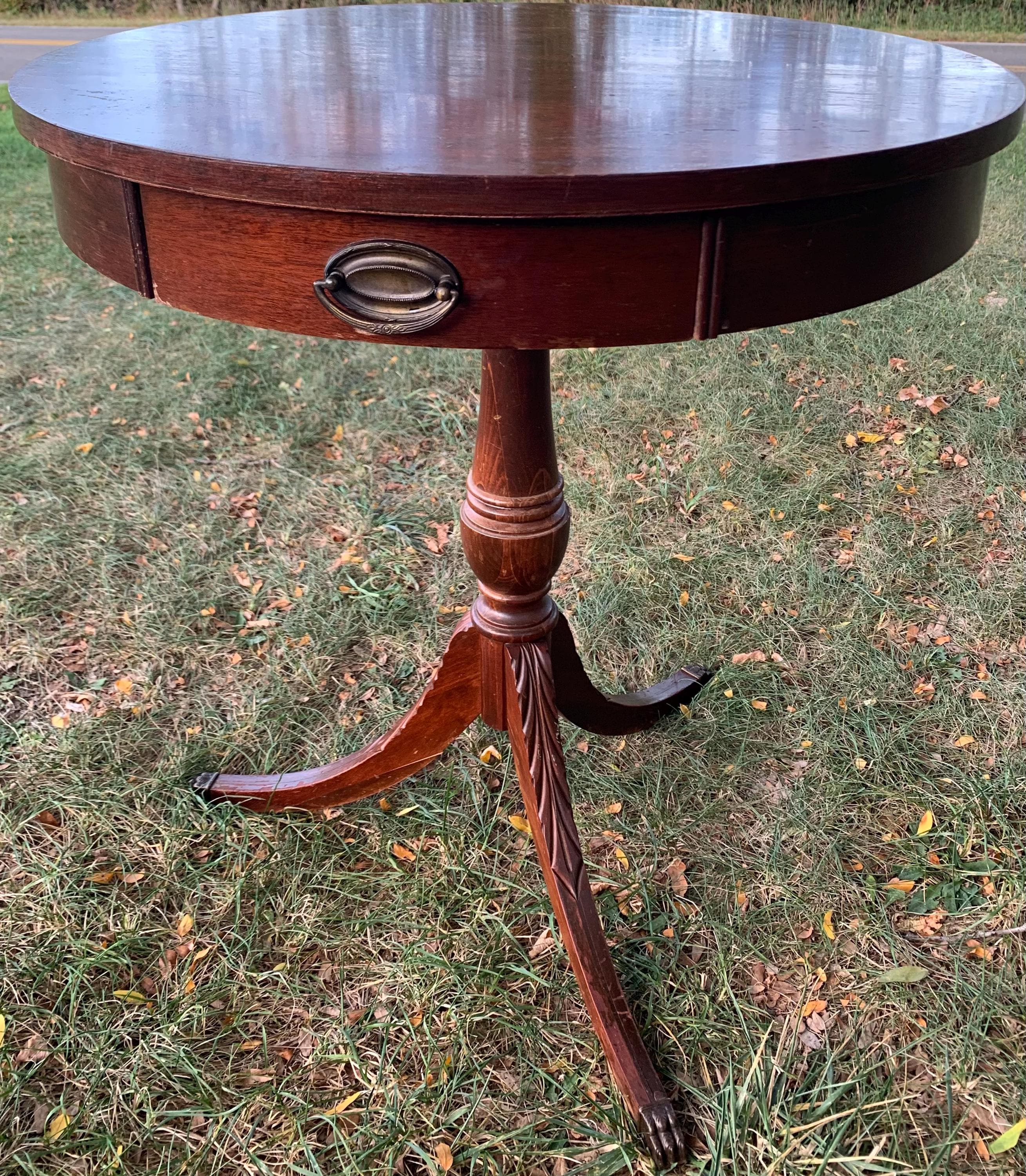 Shipping Not Free Mersman Mid Century Round Wood Side Table - Etsy