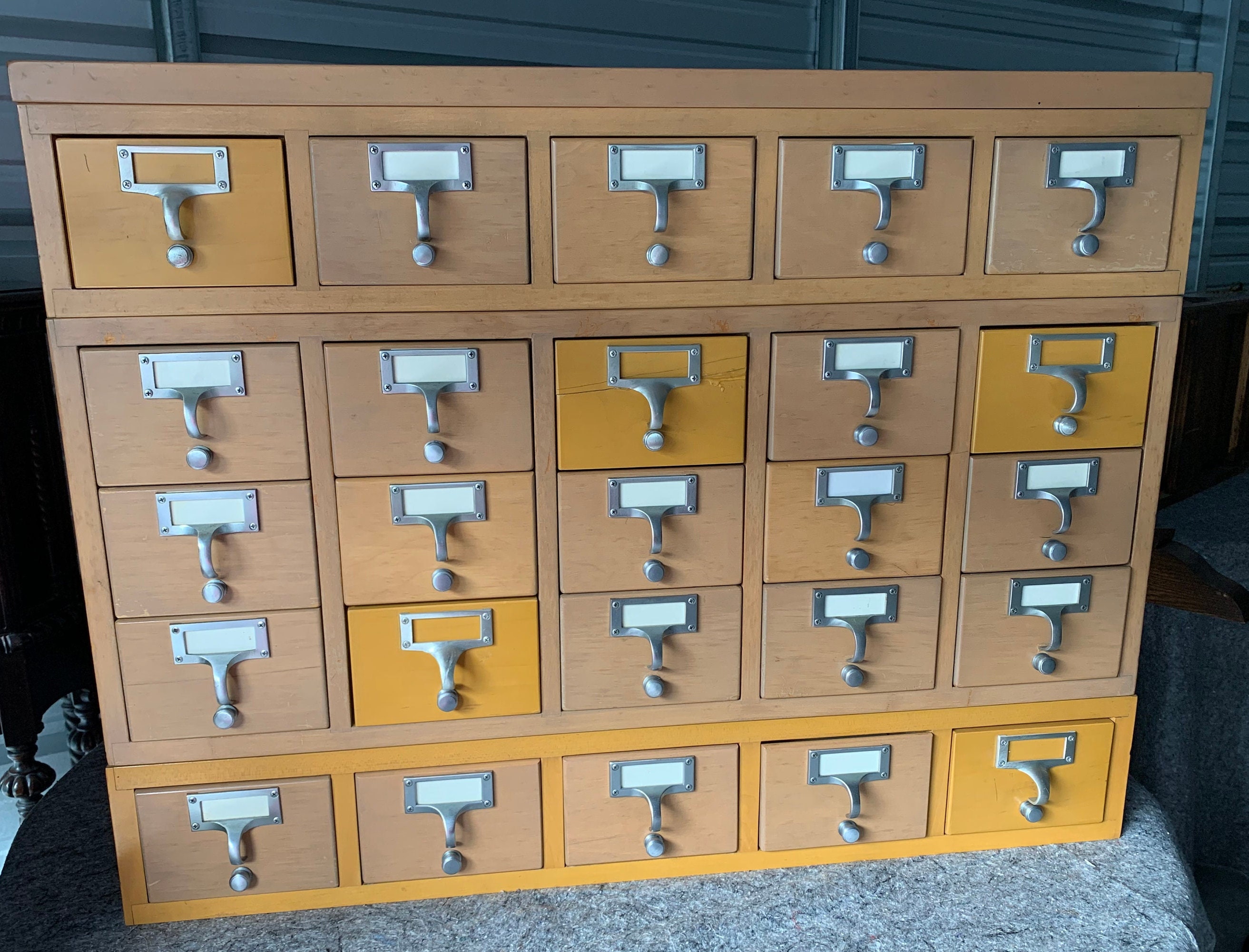 Library File, Card Catalog, Apothecary Cabinet, 20 Drawer, Library Bureau, Bro  Dart Library File 