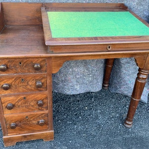 Antique Federal Desk with Flip Top ~Americana Famhouse Rustic ~shipping not free