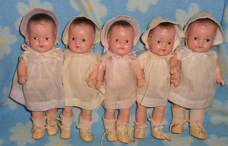 5 Dionne Quintuplet Composition Doll Set Factory Original Etsy