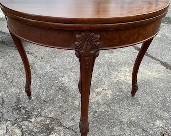 Shipping Not Free Demilune Crescent Shape Game or Parlor Table