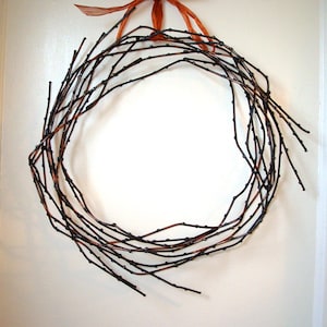 Willow Wreath of welded steel with copper highlights