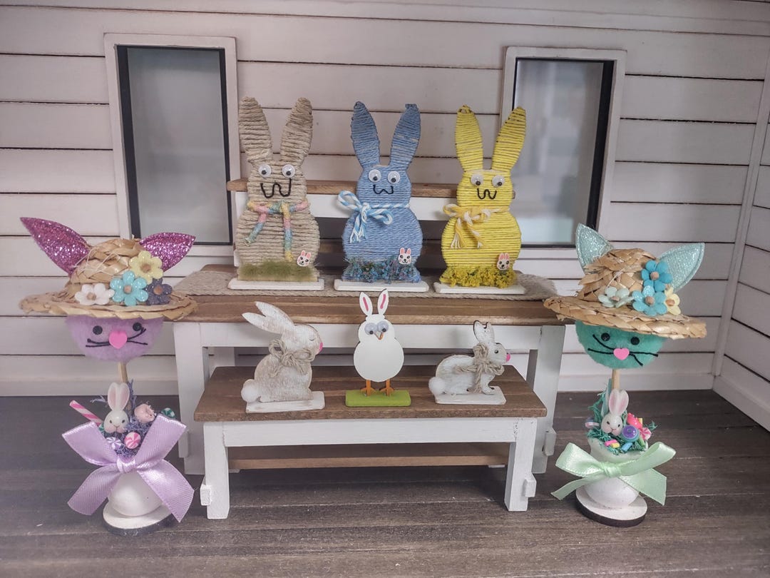 Dollhouse 1 12 Scale Easter Bunny Chick Decor - Etsy