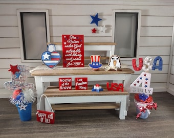Dollhouse 1 12 scale 4th of July decor