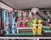 Dollhouse 1 12 scale Easter topiaries PAIRS and SINGLES