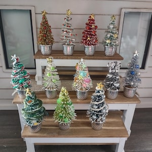 Dollhouse 1 12 scale Christmas mini trees in thimbles