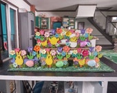 Dollhouse 1 12 scale Easter fence panels bunnies chicks eggs