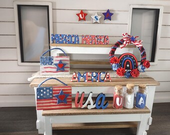 Dollhouse 1 12 scale 4th of July decor