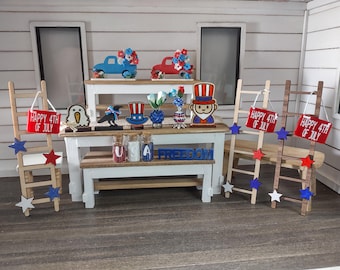Dollhouse 1/12 scale patriotic decor July 4th