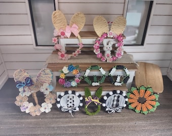 Decoración de coronas de Pascua para casa de muñecas a escala 1:12