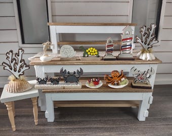 Dollhouse 1/12 scale beach house shelf sitters