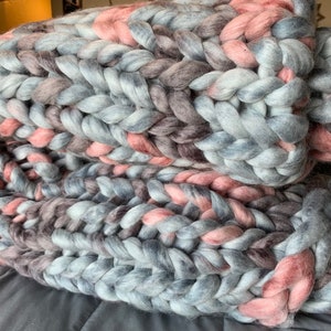 Blue Skies Giant Knit Blanket