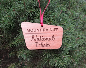 Mount Rainier National Park Sign Ornament