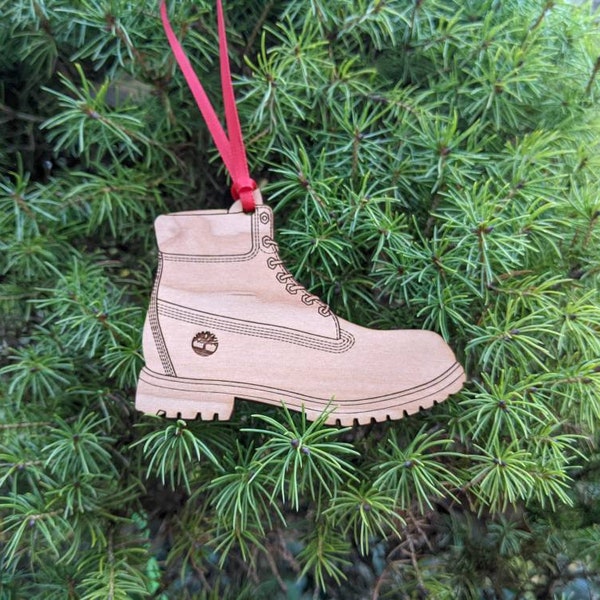 Personalized Boot Ornament Wood Etsy