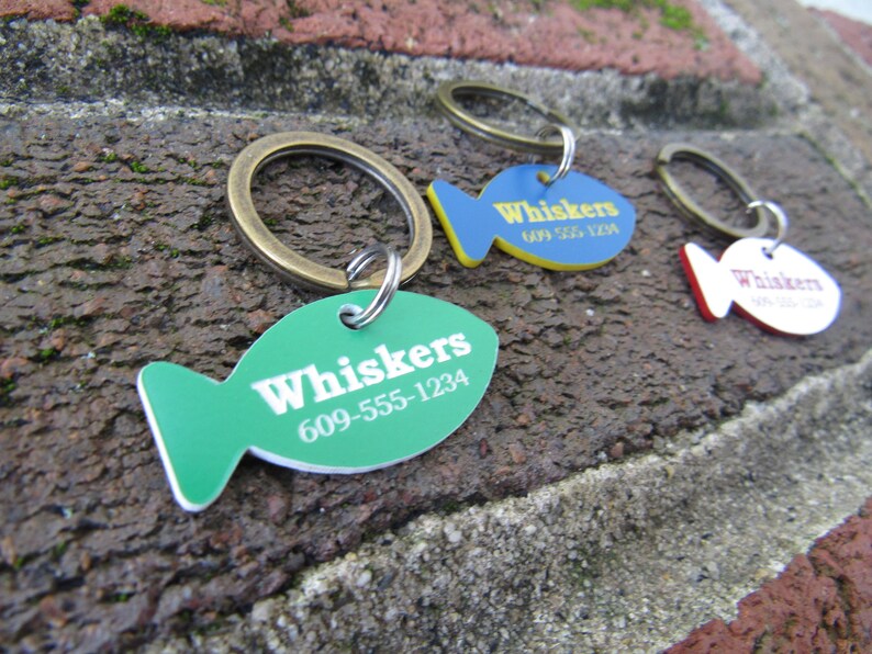 Custom Fish Shaped Cat ID Tag Etsy