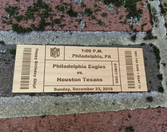 Custom Wood Football Ticket