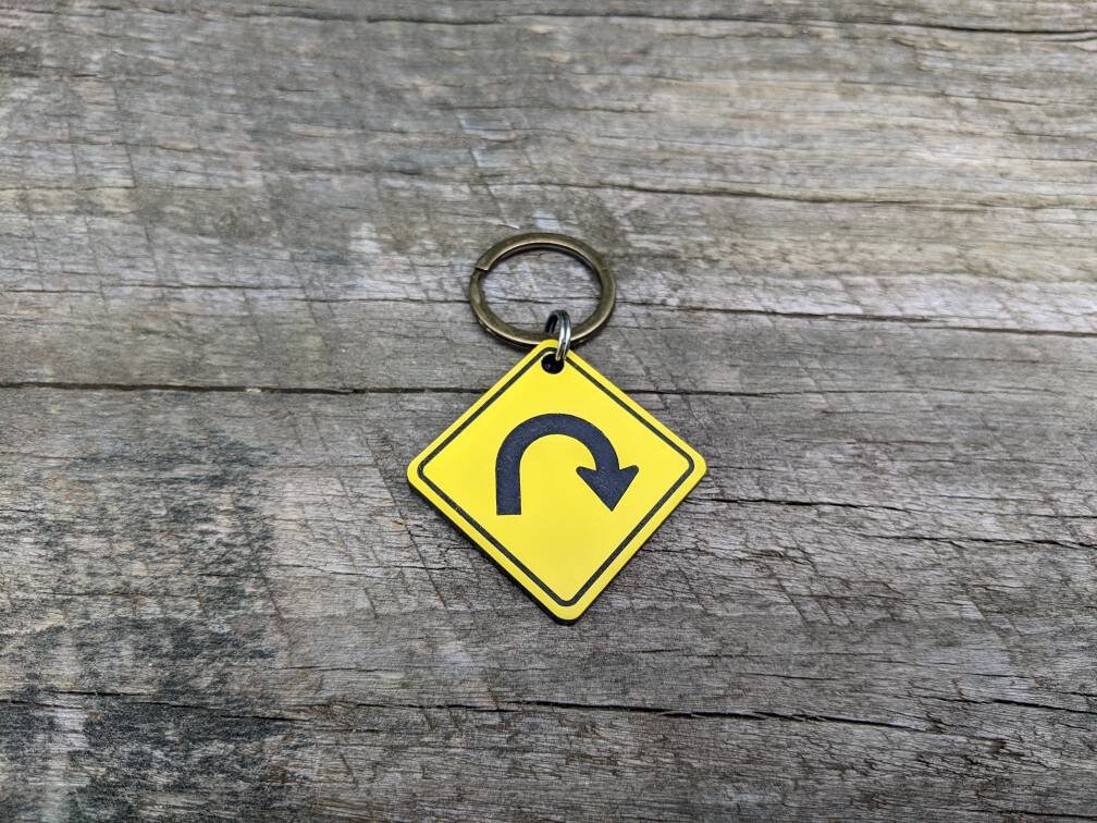 Road Sign Keychain Caution Street Sign Key Chains - Etsy