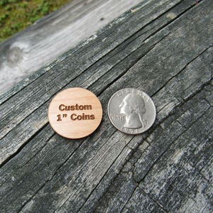 Custom 1 Inch Wood Coins - Etsy