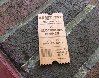 Custom Wood Movie Ticket