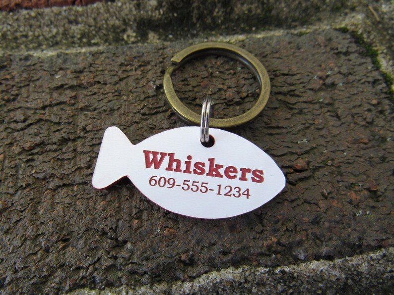 Custom Fish Shaped Cat ID Tag Etsy