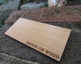 Knock on Wood Magnet, Personalized Wooden Magnet, Knock on Wood