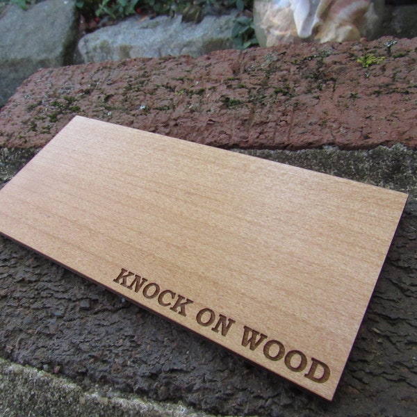 Knock on Wood - laser cut piece of alder wood