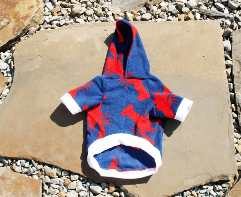 Lobster Dog Hoodie Pet Hoodie Lobster Pet Clothes Dog Clothes Dog Outerwear Fall Pet Clothes