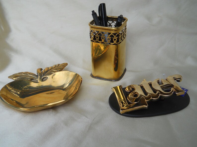 SALE Brass Desk Accessories Etsy