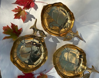 Brass Leaf Dishes