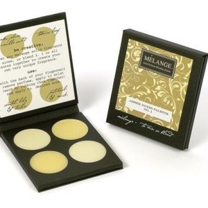 Amber Notes No. 1: Melange Solid Perfume Blending Palette. Four hand-poured perfumes. Wear alone or layer.  CRUELTY FREE