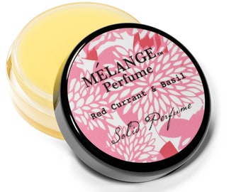 NEW! Red Currant & Basil Solid Perfume Single - Mélange - .56 ounces. Poured to order.  Base of Beeswax/Jojoba Oil/ CRUELTY FREE