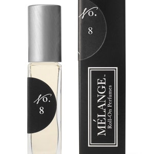 Melange Amber, Vanilla Orchid & Plum Blossom Roll On Perfume - Alcohol Free/  .25 Ounces: Blend No. 8 / VEGAN CRUELTY FREE