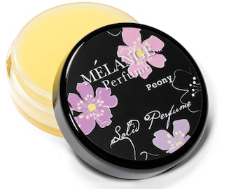 NEW! Peony Blossom Solid Perfume Single - Mélange - .56 ounces. Poured to order.  Base of Beeswax/Jojoba Oil/ CRUELTY FREE