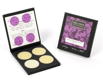 Fruit Notes: Melange Solid Perfume Blending Palette. Four hand-poured perfumes. Wear alone or layer. CRUELTY FREE